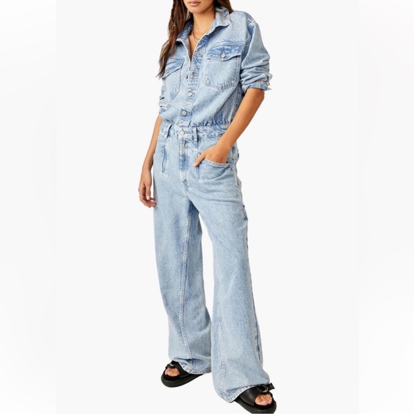 Free People Pants - Free People Touch the Sky Denim Jumpsuit